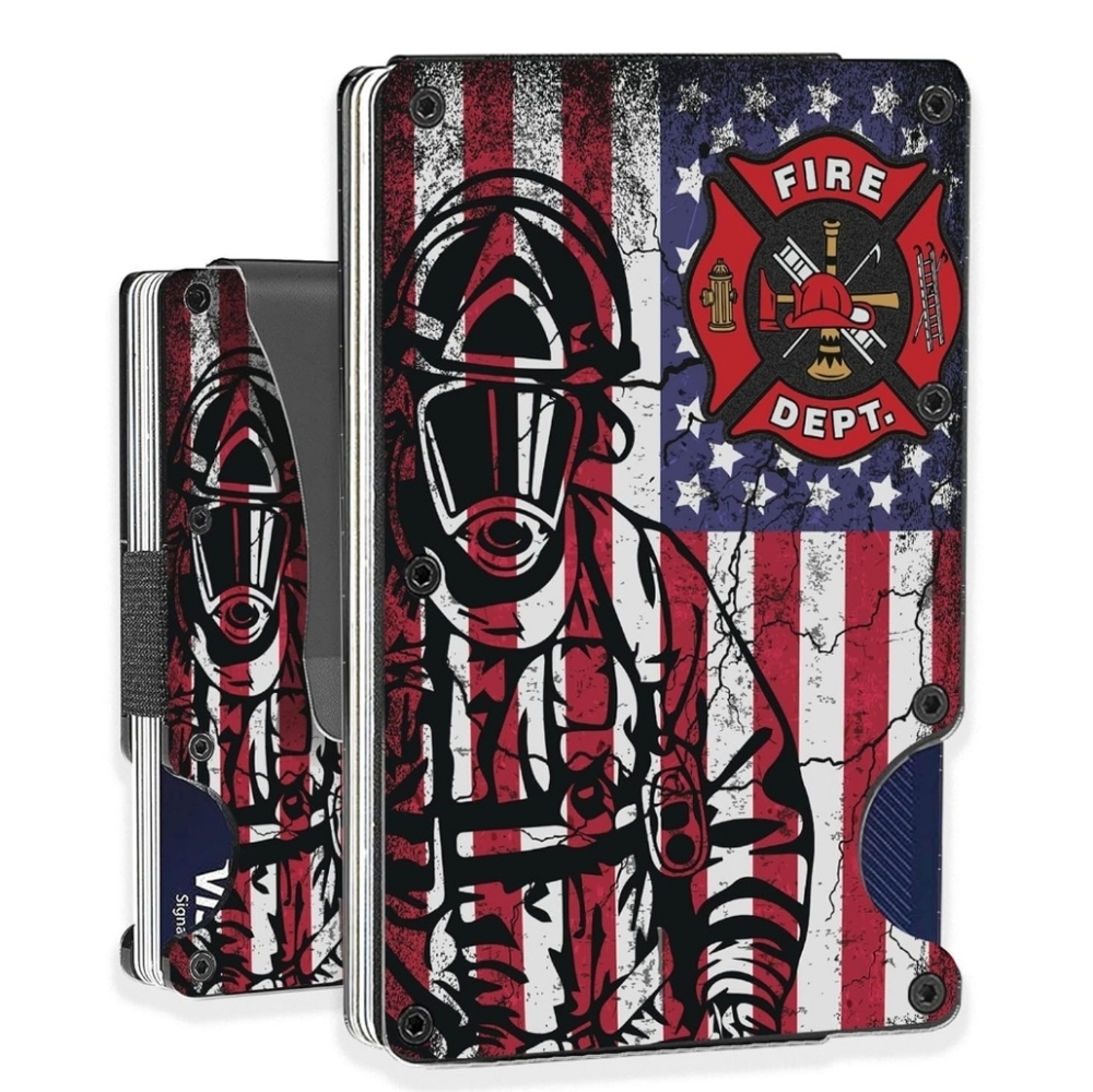 Firefighter Fire Department American Flag Slim Wallet